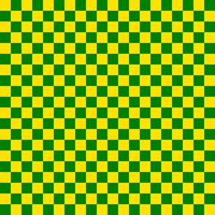 Two color checkerboard. Green and Yellow colors of checkerboard. Chessboard, checkerboard texture. Squares pattern. Background.