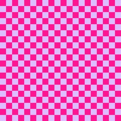 Two color checkerboard. Lavender and Deep pink colors of checkerboard. Chessboard, checkerboard texture. Squares pattern. Background.