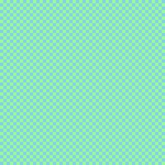 Checkerboard with very small squares. Sky blue and Pale Green colors of checkerboard. Chessboard, checkerboard texture. Squares pattern. Background.