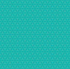 Floral geo grid pattern. Minimalistic seamless illustration with turquoise diamond shapes. Abstract vector background texture. Beautiful ornament used for design wallpaper, covers, wrapping, print