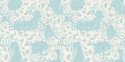 Seamless two tone hand drawn brushed effect pattern border swatch. High quality illustration. Collage of minimal drawings arranged in a seamless pattern with fabric texture overlay. Rough scribble.