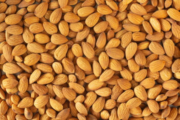almond nuts with close up shot,top view.