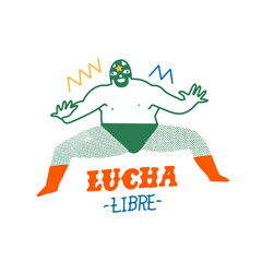 Lucha libre mexican traditional wrestling fights show poster. Vector illustration - 461593539