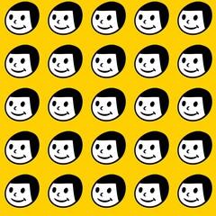 seamless pattern of cute man cartoon