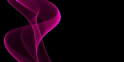 Fototapeta premium Abstract pink wave on a black background 