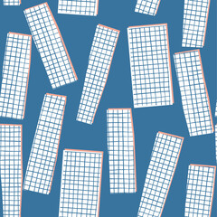 Minimalistic modern abstract gingham seamless pattern in vector. Contemporary collage prints collection. Vector illustration