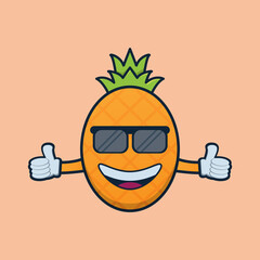 vector illustration of cute pineapple