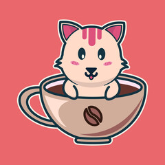 vector illustration of cute cat 