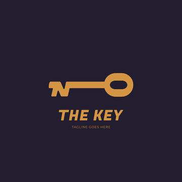 Letter N Gold Key Logo Icon