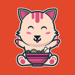 vector illustration of cute cat 