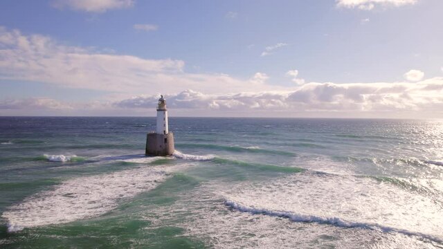 Rattray Head Lighthouse on the North East Coast of Scotland