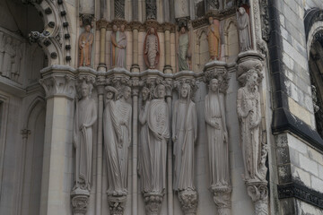detail of the facade of the cathedral country