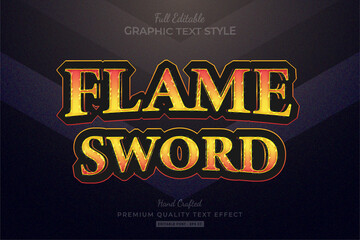 Flame Sword RPG game title Editable Premium Text Effect Font Style