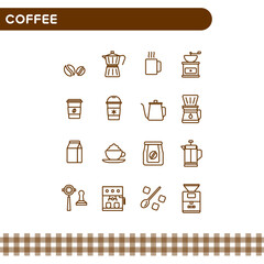 coffee icons for web and mobile applications