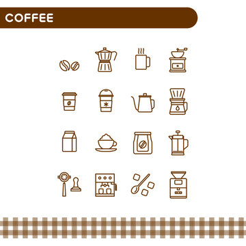 coffee icons for web and mobile applications