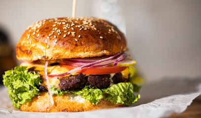 hamburger on a plate