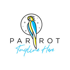 parrot bird inspiration illustration logo outline