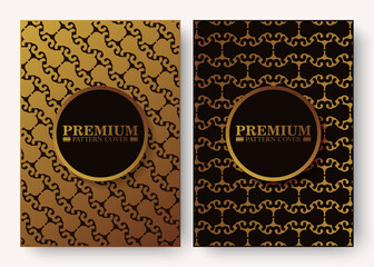cover of elegant pattern motif in gold color