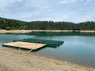 Artificial reservoir Lake Lokve or Artificial accumulation Lokvarsko Lake - Gorski kotar, Croatia (Lokvarsko jezero ili umjetno akumulacijsko Omladinsko jezero, Lokve - Gorski kotar, Hrvatska)