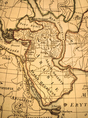 Fototapeta na wymiar アンティークの古地図　アラビア半島