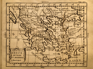 Fototapeta na wymiar アンティークの古地図　ギリシャとトルコ