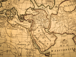 Fototapeta na wymiar アンティークの古地図　中東地域