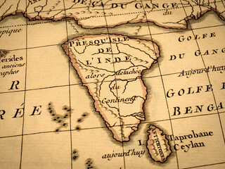 アンティークの古地図　インド
