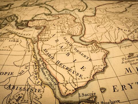 アンティークの古地図　アラビア半島