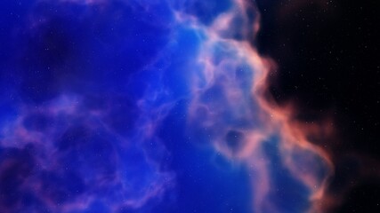 Space background with nebula and stars 3d illustration