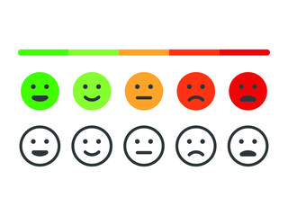 ratting stratification face Icon vector Line on white background image for web, presentation, logo, Icon Symbol. 