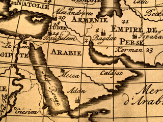 アンティークの古地図　アラビア半島