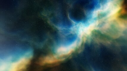 Space background with nebula and stars 3d illustration