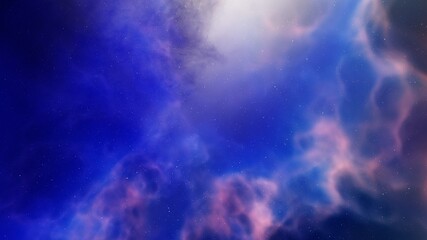 Space background with nebula and stars 3d illustration