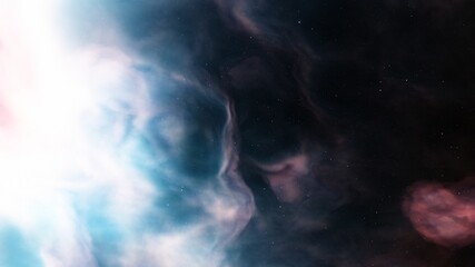 Space background with nebula and stars 3d illustration