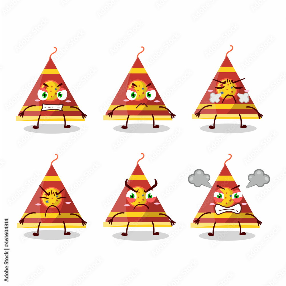 Poster Firecracker smoke cone cartoon character with various angry expressions