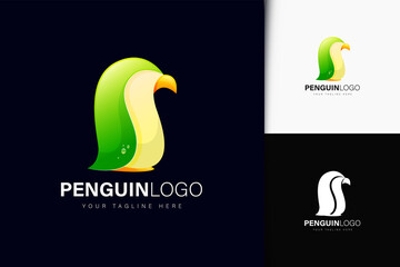 Penguin logo design with gradient