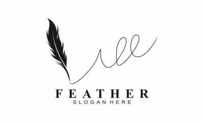 Feather pen elegant logo