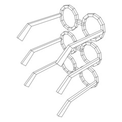 Nerd Round Retro Glasses. Wireframe low poly mesh vector illustration.