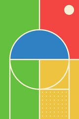 Geometry minimalistic artwork with simple colorful geometry.