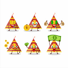 Firecracker smoke cone cartoon character with cute emoticon bring money
