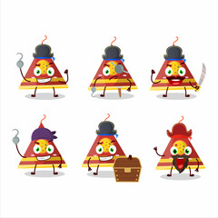 Cartoon character of firecracker smoke cone with various pirates emoticons