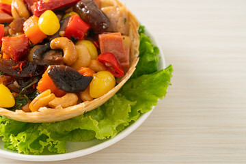 Stir fried mixed Chinese fruits .and nuts