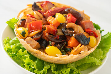 Stir fried mixed Chinese fruits .and nuts