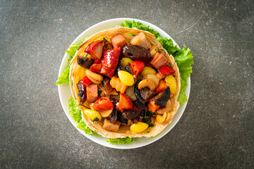 Stir fried mixed Chinese fruits .and nuts