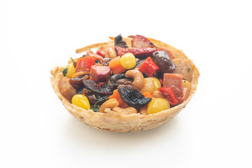 Stir fried mixed Chinese fruits .and nuts