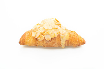croissant with cream and almonds