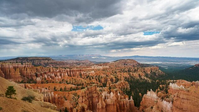 Magnificent View Of The Bryce Canyon National Park In Utah, USA - wide shot