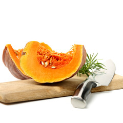 pumpkin slices isolated on the white background .