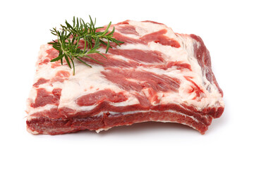 Raw Pork Ribs Isolated On White Background