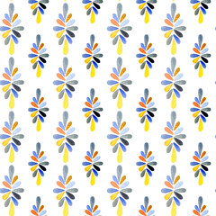 Watercolor seamless geometric pattern. Hand drawn